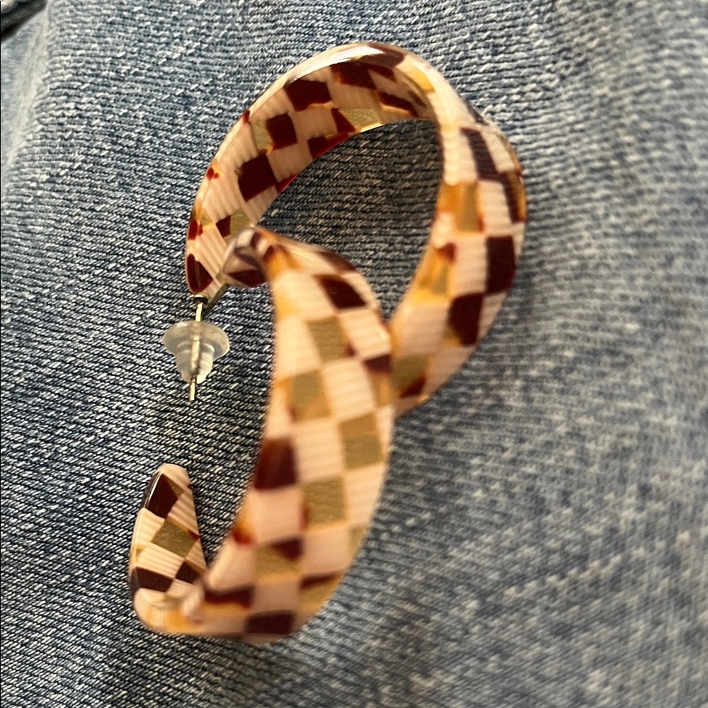 Chic Tortoise Shell Hoop Earrings